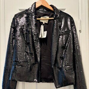 L'Agence Brooke Black Sequin Blazer US 2